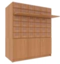 2-Module Catalog Cabinet with 36 Drawers on a Pedestal