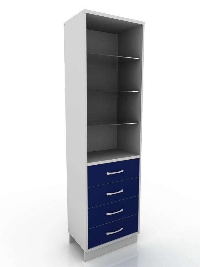 Medical Display Cabinet with Base, Model 301-002-2, 600x400x2100 mm