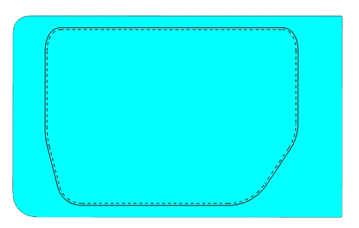 GAZ LCV middle door fixed glass (SG colour) Code 00223TDR06002