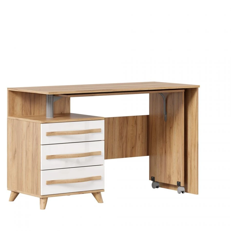 Left Table Marta-2 LD.406130.000 (Golden Oak/White Gloss)
