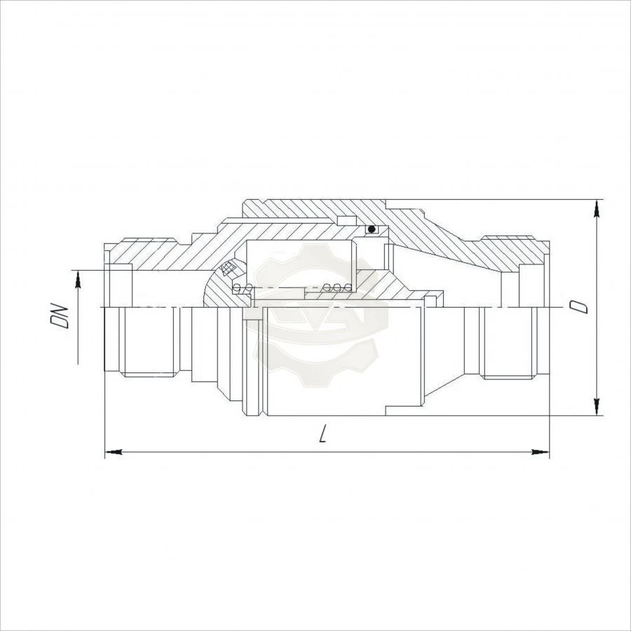 Direct Flow Bronze Check Valve DN 20 PN 6.4 MPa IPLT.494311.001