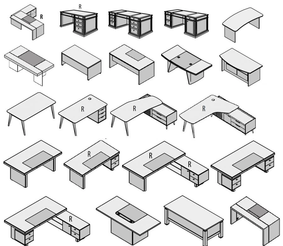 مكتب تنفيذي - إطار خشبي، موديلات متعددة