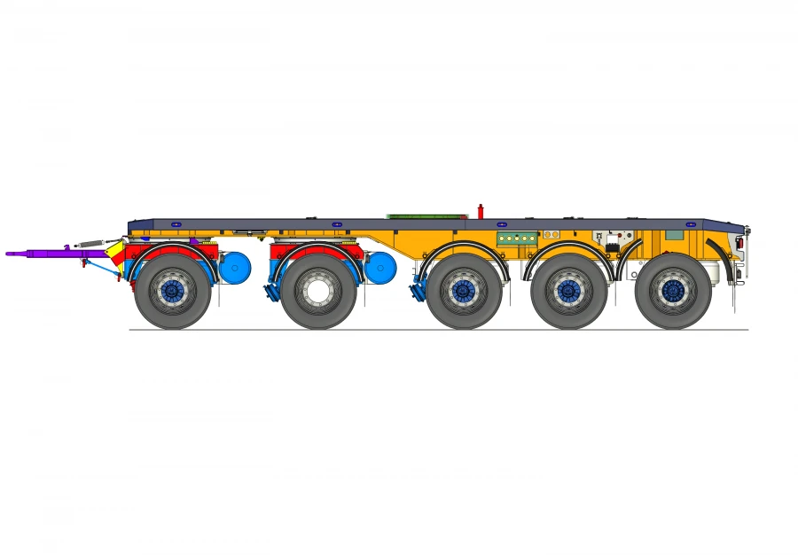 Five-Axle Platform Trailer Without Sides, FRA-705 Modification