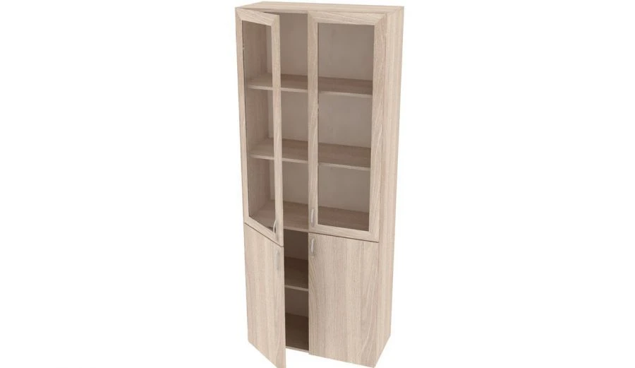 Wide Glass-Front Shelving Unit 800x370x2000mm Model 405.107