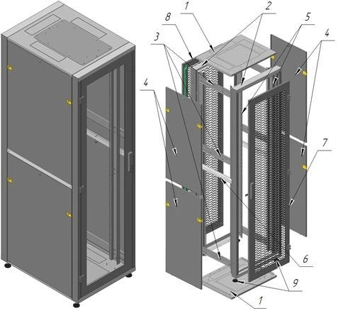 Floor-mounted Telecommunications Cabinet 19" ШТ-П-42U-600х800-СГ
