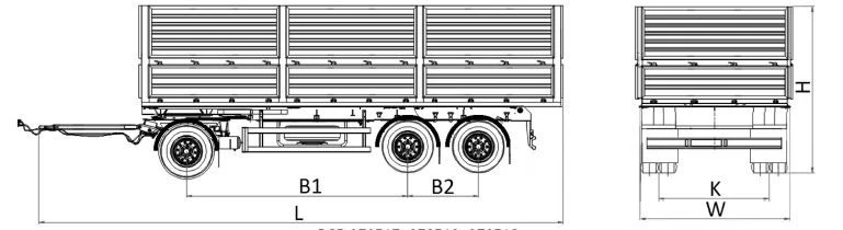 Grain Trailer MDO432 Model 878569 with Dual or Single Axle
