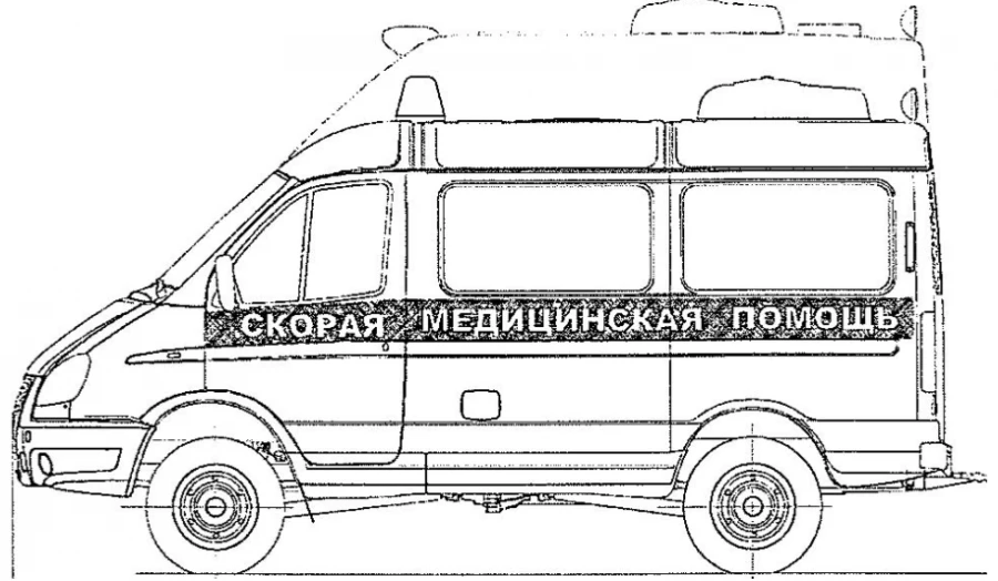 Ambulance chassis, Modification 221727, Petrol engine