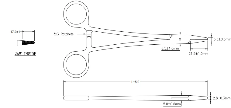 Surgical Needle Holder with Carbide Inserts 21.5050.24