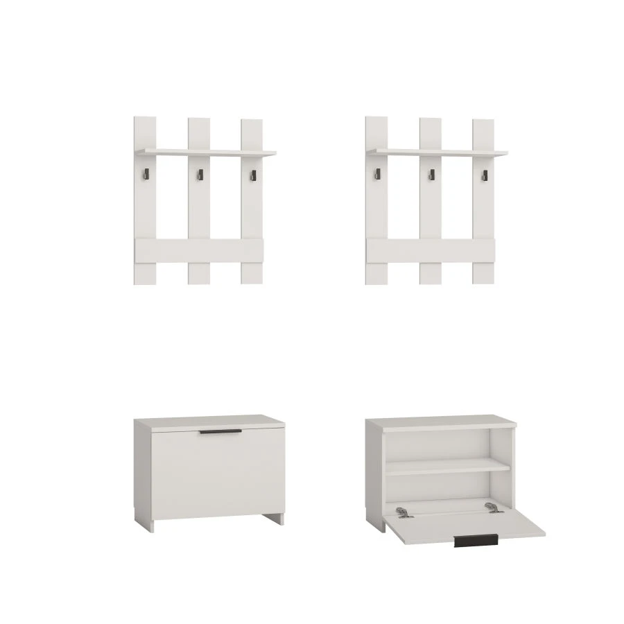 Hallway Storage Unit with Hooks - Model PR001