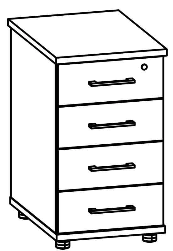 Galant Series 8629 Four-Drawer Side Cabinet