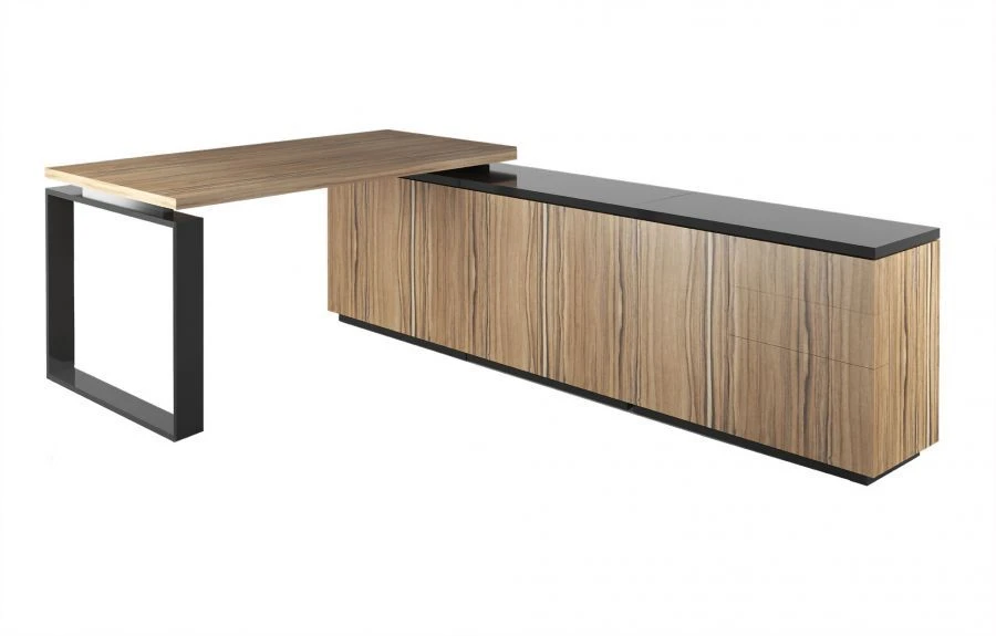 Executive desk in solid wood and veneer CBp3-3-21