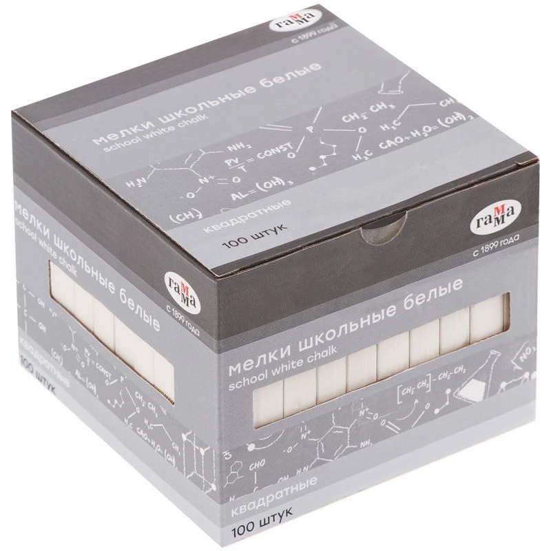 White School Chalk, 100 Pieces, Square Shape