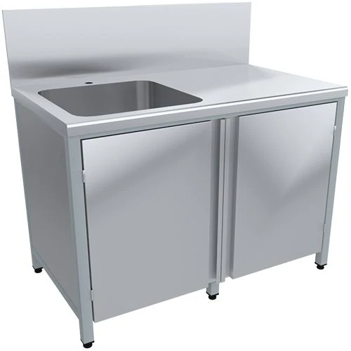 Stainless Steel Sink Table with High Splashback ST-VMO