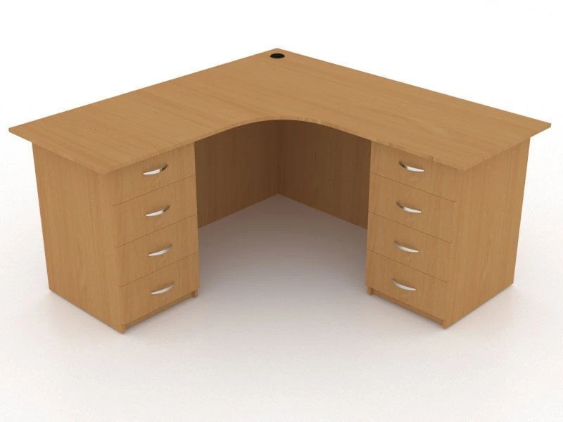 Corner Writing Desk with Two Pedestals - Model SPU-2