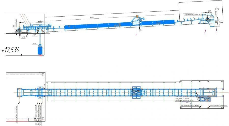 ناقل تلسكوبي للصناعات العامة، عرض 500-2000 مم KLT/OП-500-2000