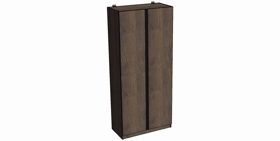 Two-Door Wardrobe with Profile Handle 900x2050x450