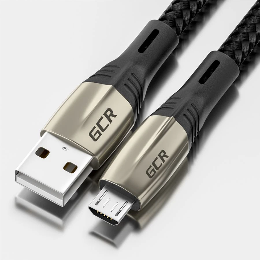 كابل MicroUSB سريع الشحن، GCR-UA30، نايلون، USB 2.0