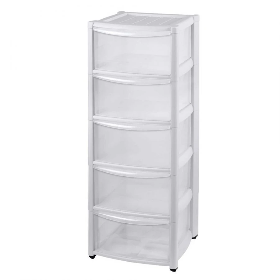 Amadeo 5-Drawer Rolling Chest (Beige)