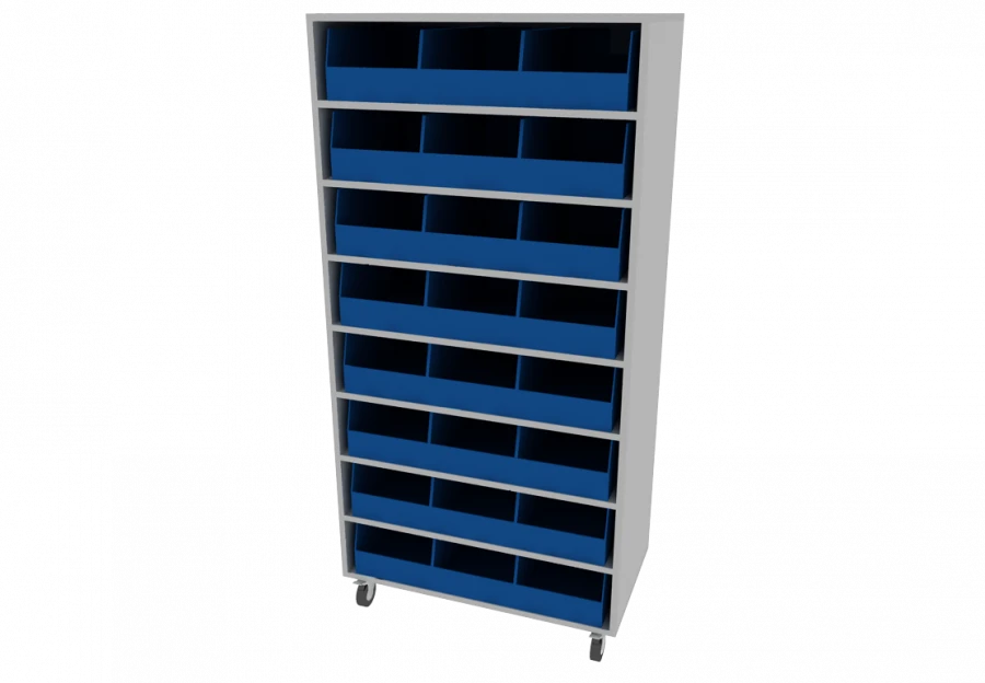 Storage Rack with 24 Bins, 750x420x1530mm