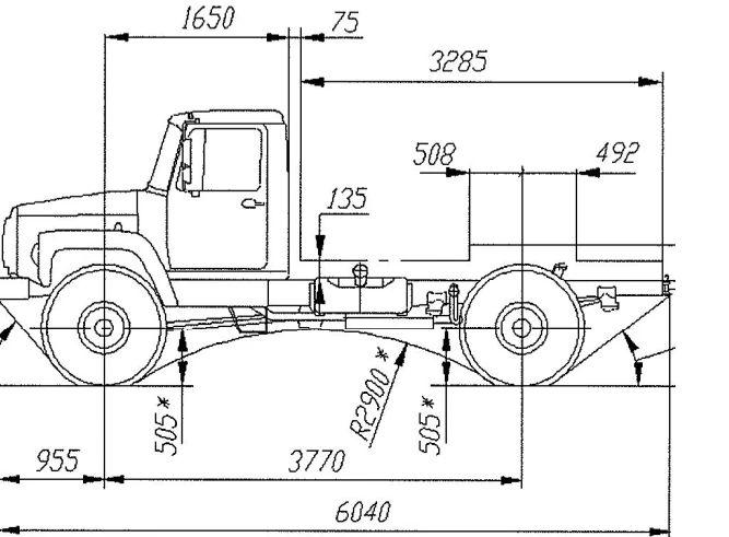 شاسيه تعديل 33088 مع محرك ديزل يورو-3