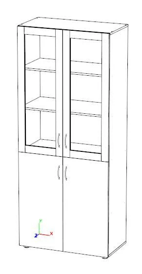 Wide Educational Materials Cabinet with Glass