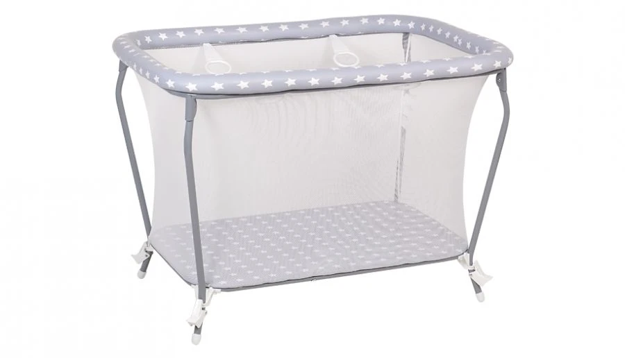 Polini Kids Classic Star Playpen, Grey-White, Code 0002122-16