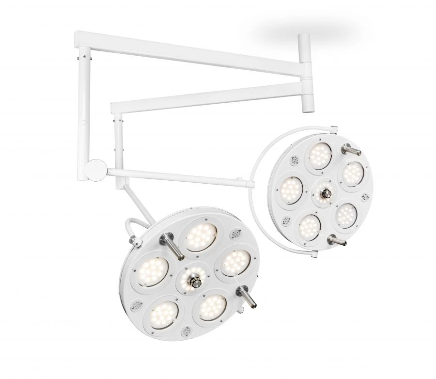 Medical LED Surgical Light with Ceiling Mount, Dual-Dome Design