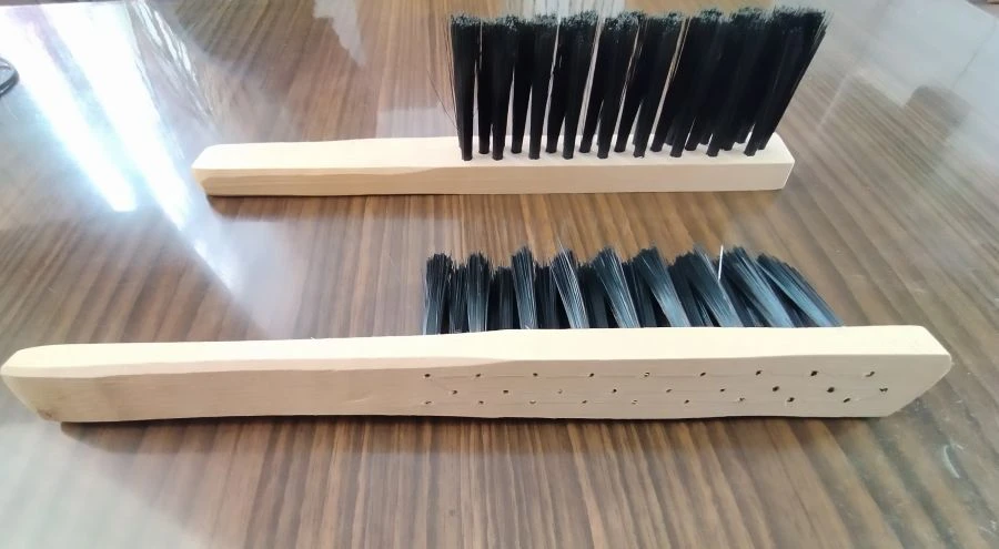 Polypropylene Bristle Broom with Wooden Block - 3 Rows
