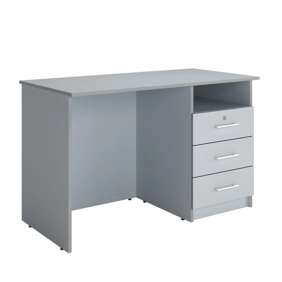 Teacher's Desk with 3 Drawers, Grey Finish