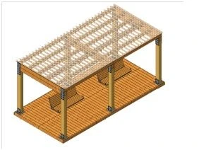 مظلة خشبية مع أرجوحة، الطراز 14004