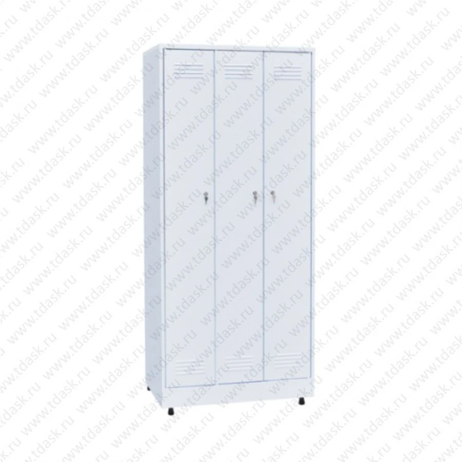 Three-Section Wardrobe with Shelves and Hanging Rod - SHMO.03.00