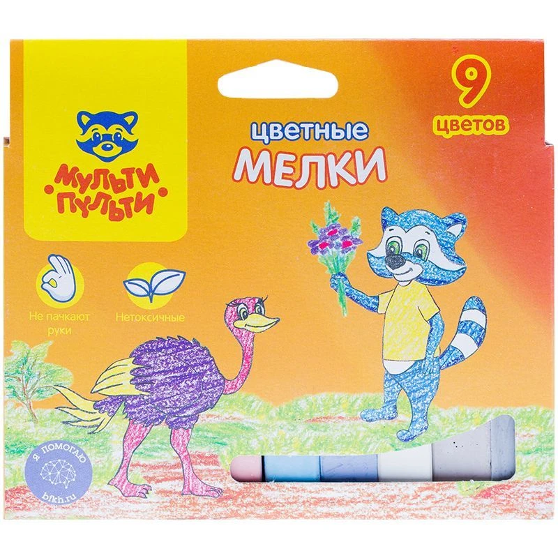 Multi-Pulti Colored Chalks "Raccoon in Australia", 9 Colors