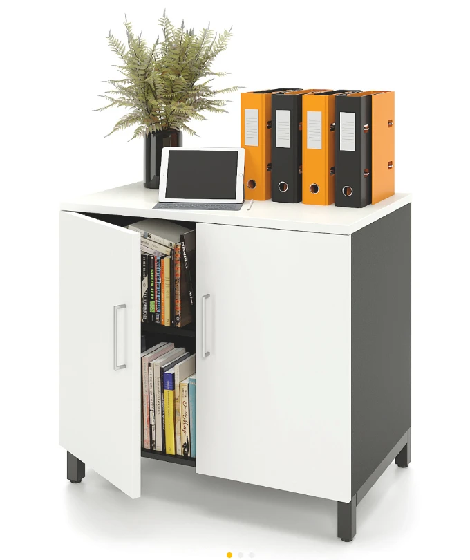 ZAMM Wardrobe (Swing Doors) with 2 Shelves, Metal Frame