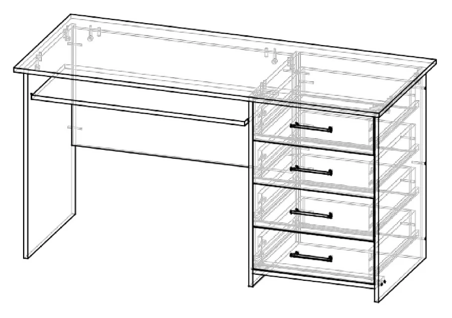 Single-pedestal Desk C 1 OT