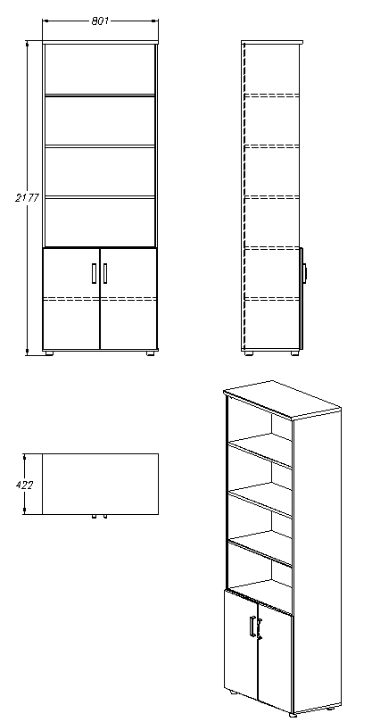 Storage Cabinet for Documents and Office Supplies - Model 403.80.218