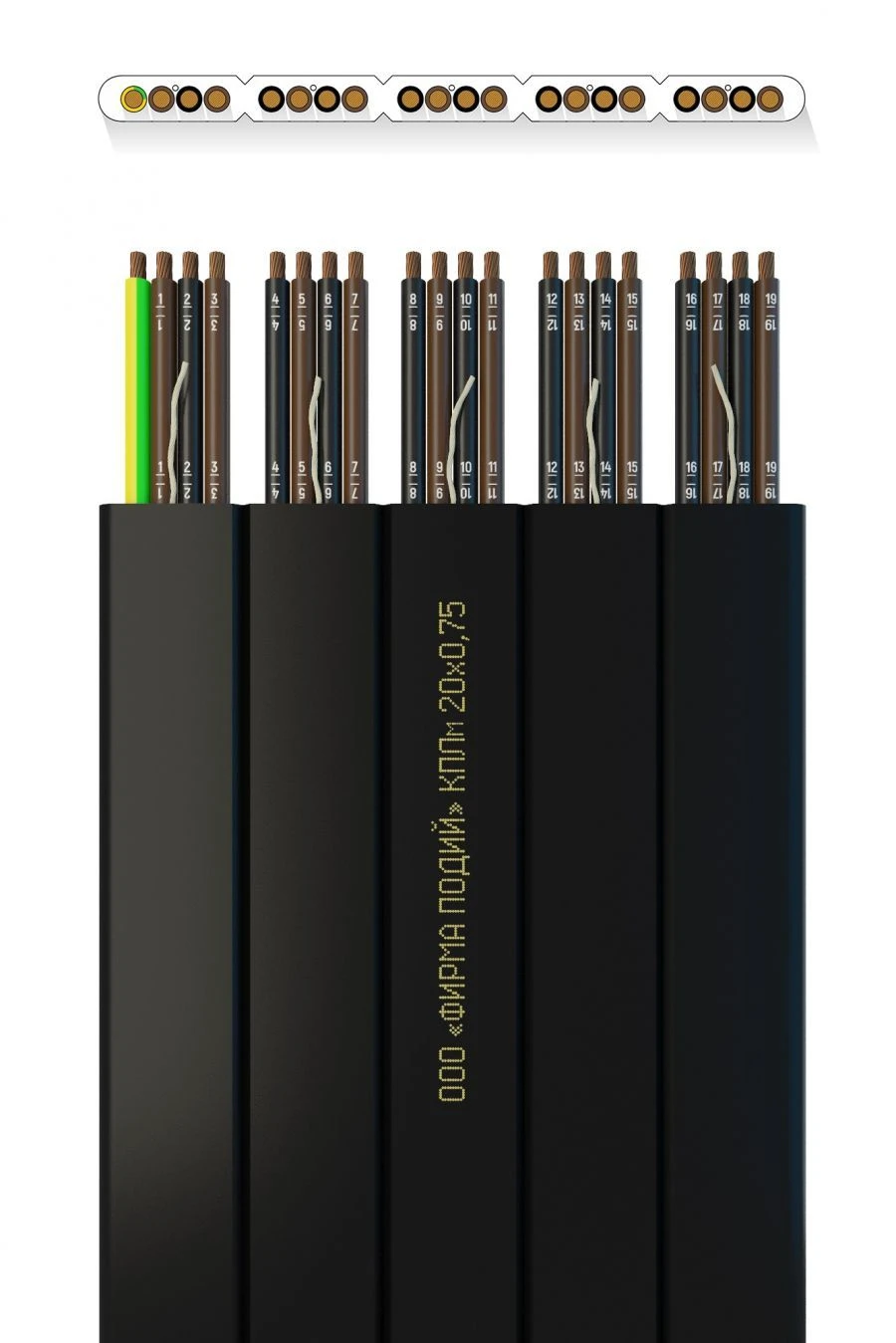 Flat Elevator Cable Frost Resistant 20x0.75