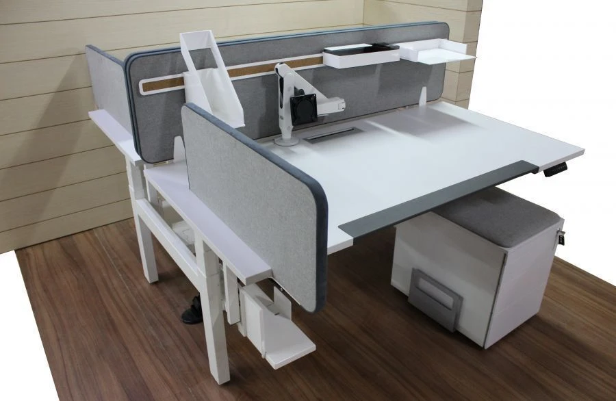 Ergonomic Office Desk with Cabinets and Cable Management