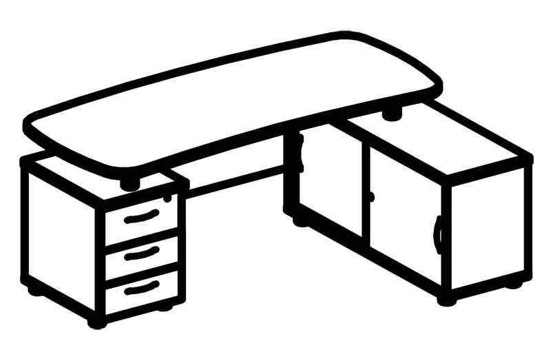 Executive Desk with Pedestals Model 5003 "Rhythm