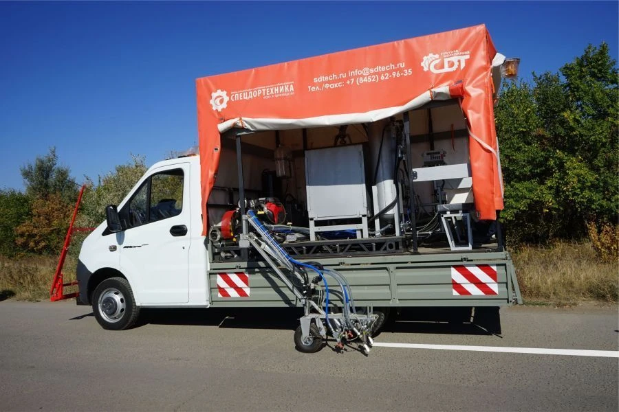 Road Marking Machine "Strela K" based on GAZ NEXT (A21R23, A22R33) with Gasoline Engine