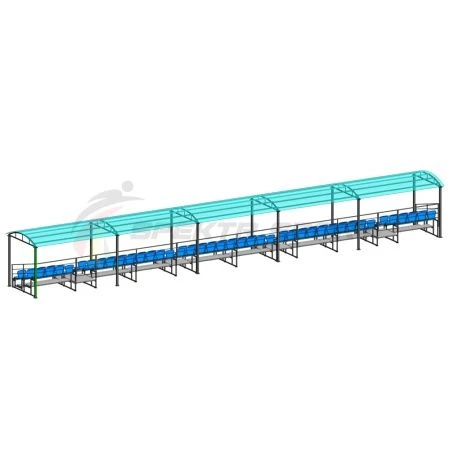 Outdoor Spectator Grandstand for 100 Seats with Canopy
