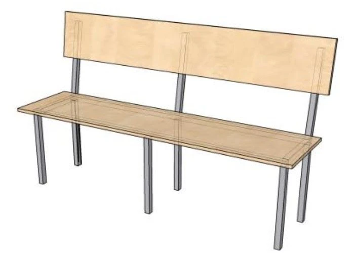 Metal Bench SKZ14 with Powder Coating