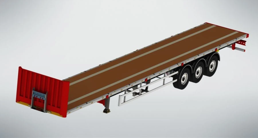 Flatbed semitrailer without sides, three-axle, modification FSA-453