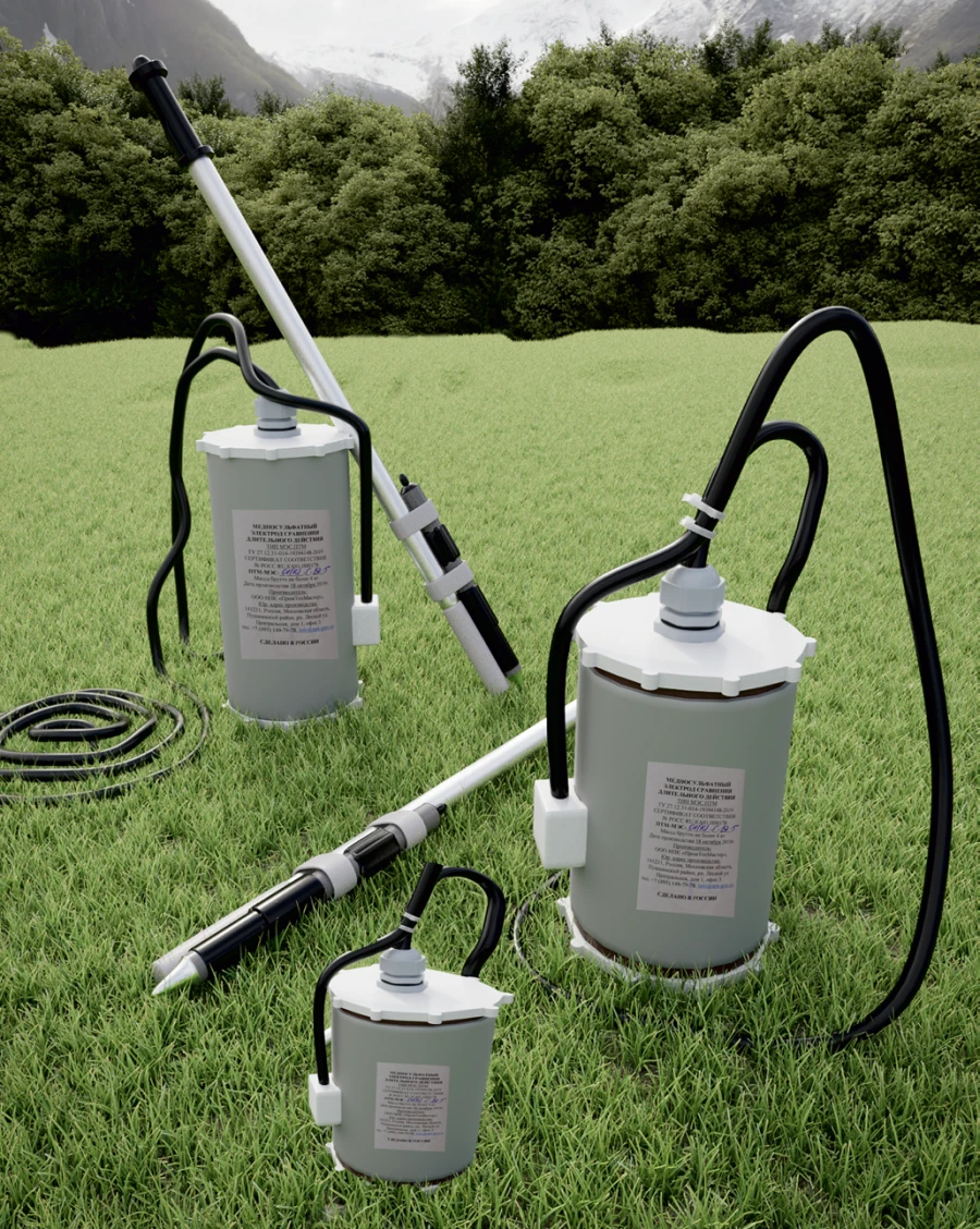 أقطاب مقارنة من كبريتات النحاس مع إلكتروليت هلامي PTM-ME