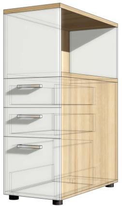 Magna Side Cabinet with Overhead Storage - Model MTN 01