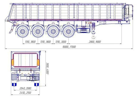 Dump Semi-Trailer PPS-K4, Model PPCCT4, Modification 9599-0000010-03