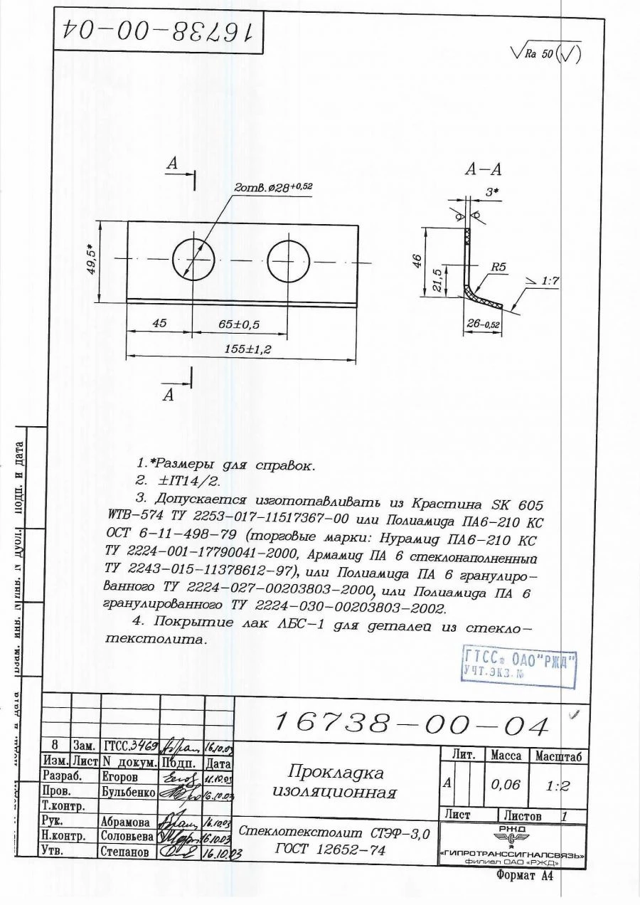 Insulating Gasket 16738-00-04 for R50 Control Rods