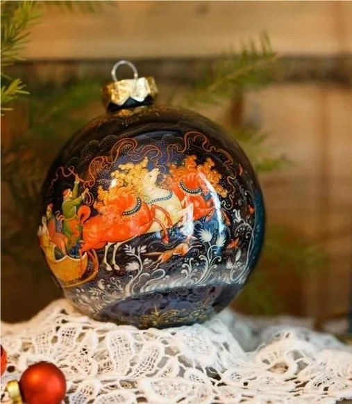 Hand-Painted Glass Ball Miniature with Lacquer Finish