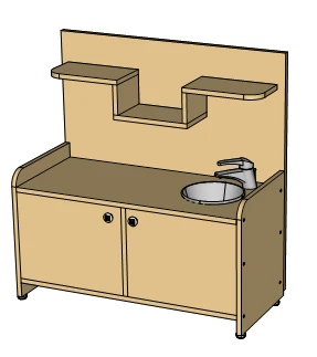 Wooden Preschool Furniture: Play Kitchen