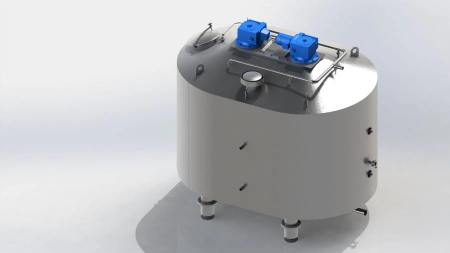 Cheese Storage Tank with Heat Exchange Jacket and Insulation