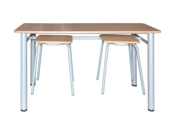 Dining Table 80x80cm Metal Frame, Birch MDF